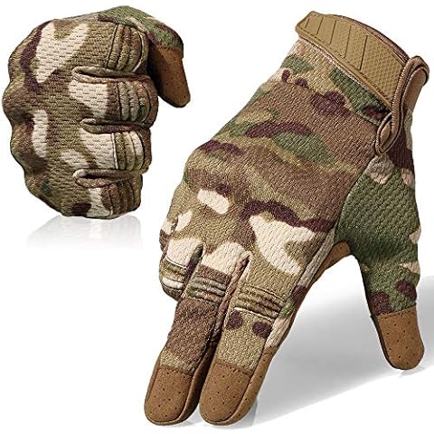 WTACTFUL Flexible Breathable Touch Screen Full Finger Gloves for Motorcycle Cycling Motorbike Riding Driving Racing Climbing Camping Hiking Hunting Work Size Large CP Camo Cover