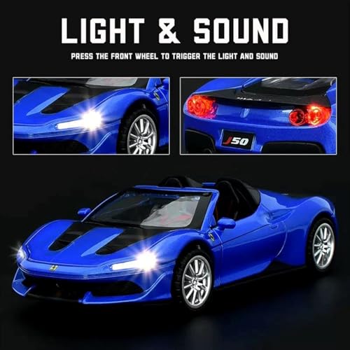 Image of VARIYA ENTERPRISE Exclusive Alloy Metal Pull Back Die-Cast Car Diecast Metal Pullback Toy Car with Openable 6 Doors,Light Music Boys Gifts Toys (1:32 Ferrari J50 - Multicolor)