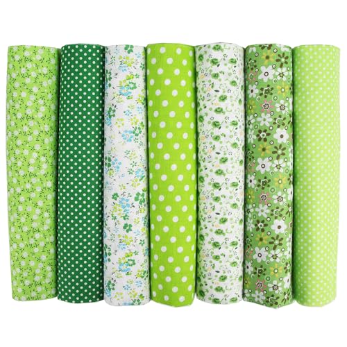 Qaestuan 7 Piezas Telas Patchwork, Tela Algodon de 50 x 50cm, Telas para Patchworks con Patrones Florales, para Costura Patchwork Decoracion Manualidades y Coser DIY Decoraciones Disfraces