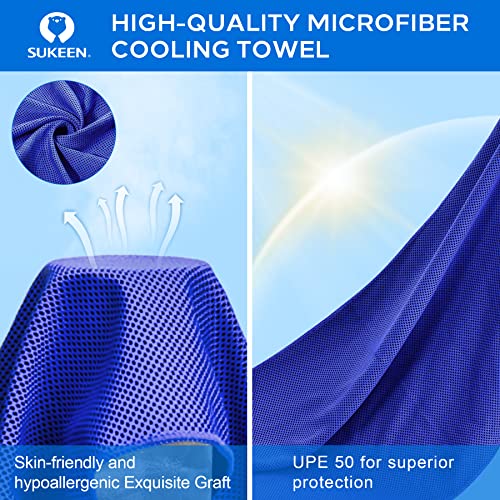 Image of Sukeen 4 Pack Cooling Towels (40 inchx12 inch), Cooling Neck Wraps, Ice Towel, Soft Breathable Chilly Towel,Microfiber Towel for Yoga,Sport,Running,Gym,Workout,Camping,Fitness,Workout & More Activities