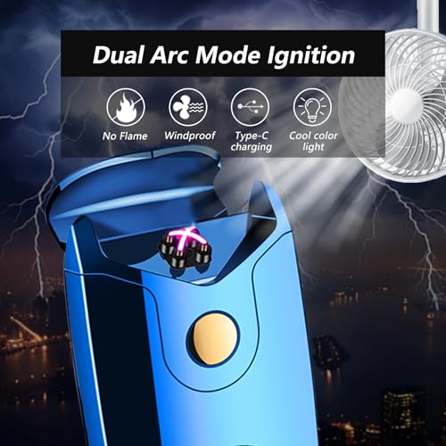 Encendedor eléctrico USB recargable azul miniatura 5