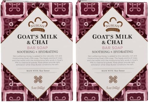 Nubian Heritage Soap Bar, Goats Milk and Chai, 5 Ounce (Pack of 2)