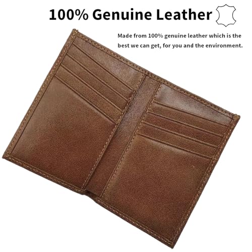 Slim Thin ID/Credit Card Holder RFID Blocking Genuine Leather Bifold Front Pocket Minimalist mens Wallet for Men & Women-Vintage Tan4