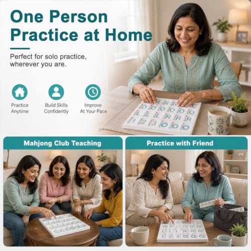 Image of PATPAT American Mahjong Board Games Practice Board Solo Training Tool