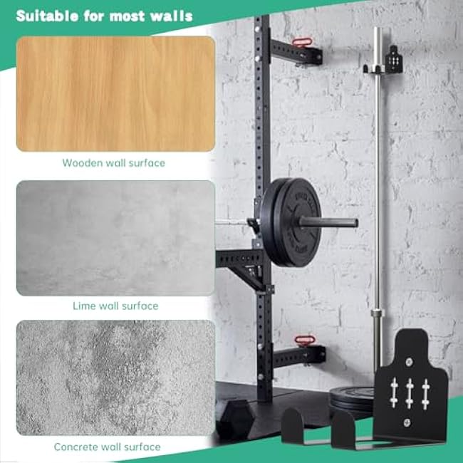 Barbell Wall Holder, Single Barbell wall Mount Hanger, Garage Gym Bar Walls Rack, Vertical Barbells Mount Rack(Black,Size:Under 31mm Bar Size)
