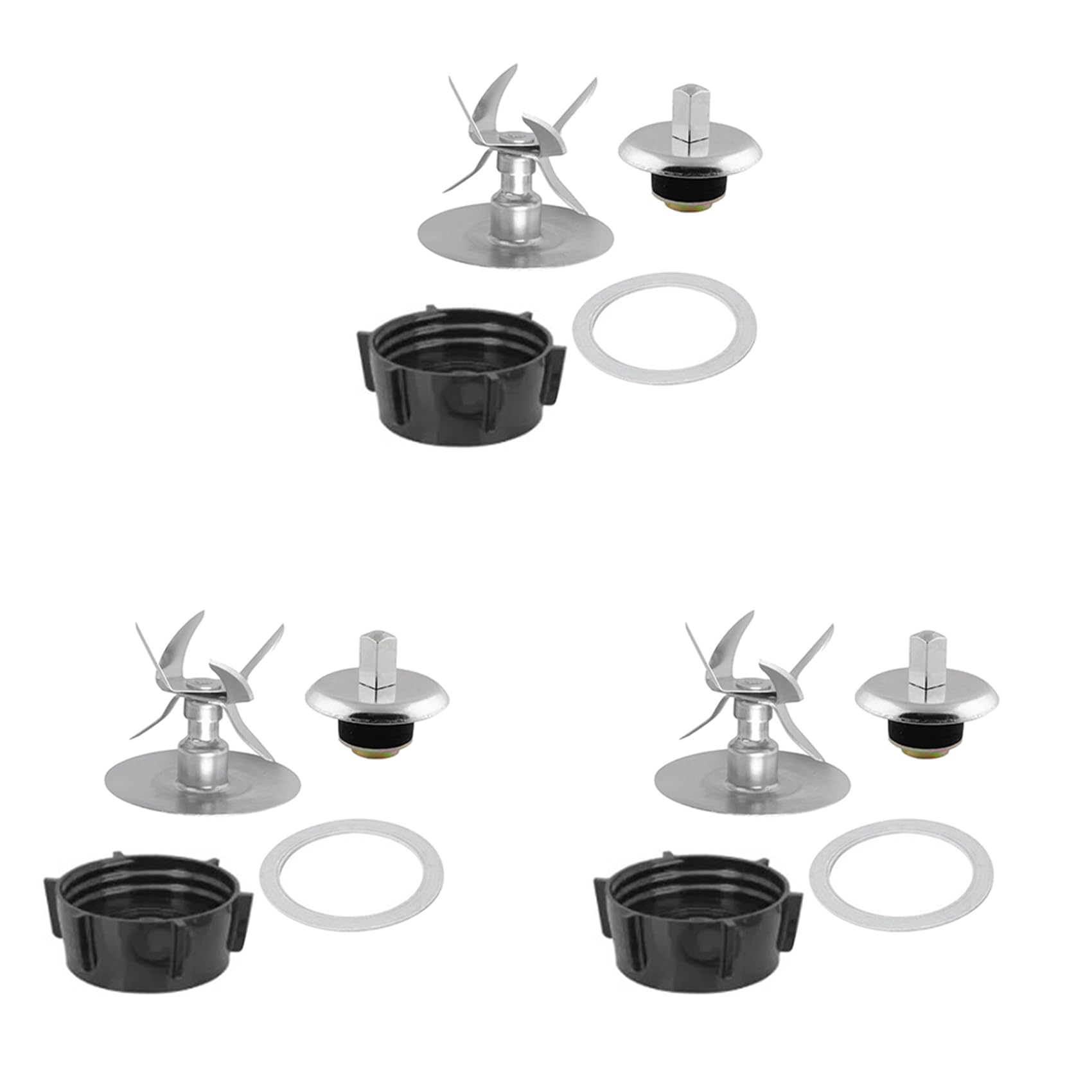 Hndhbfgrt 3X Blender Blade with Coupling Replacement for Osterizer Parts, 6 Point Fusion Blade with Coupling Kit