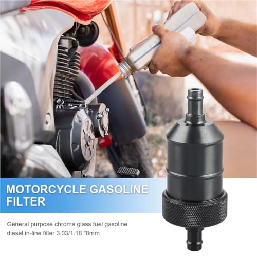 Filtro de combustible universal para motocicleta y automóvil con conector de 8mm 3