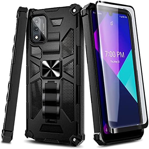 NZND Case for Wiko Ride 3 with Tempered Glass Screen Protector (Maximum Coverage), Full-Body Protective [Military-Grade], Built-in Kickstand, Heavy-Duty Phone Case (Black)