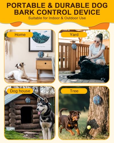 Image of Anti Barking Device for Dogs, Rechargeable Ultrasonic Bark Box with 3 Modes, Dog Bark Deterrent Device Up to 35Ft Range, Dog Barking Silencer for Indoor and Outdoor Use (Brown)