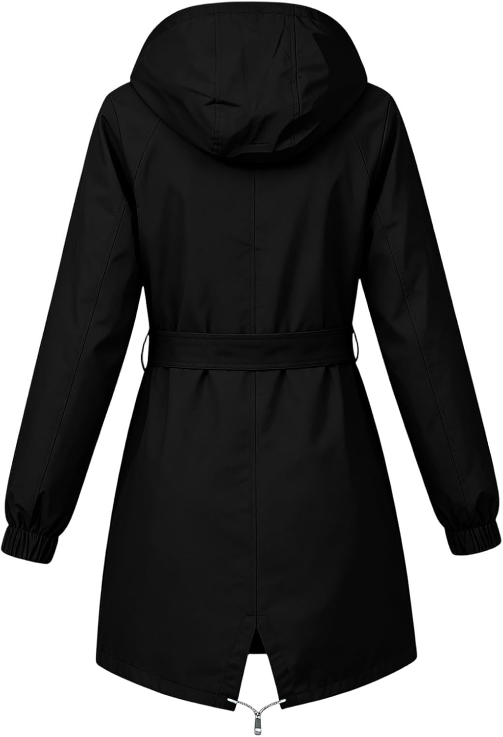 Women's Hooded Rain Jacket Waterproof Windbreaker with Adjustable Drawstring Waist Lightweight Outdoor Coat 2026