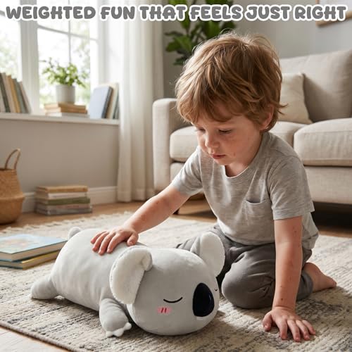 Image of TOYSYM Weighted Stuffed Animals Koala, Koala Plush with Weighted Beads, Cute Plushie Pillow Gifts for Adults Kids Boys Girls 13.8 Inch