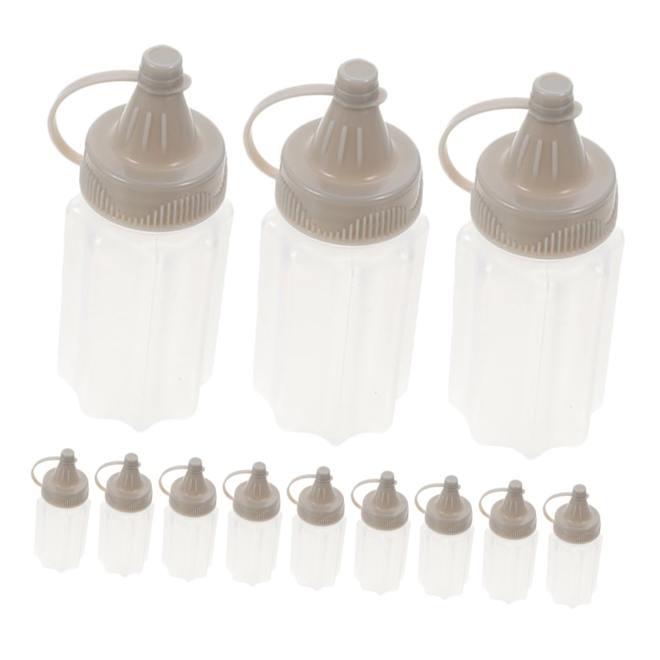 JECOMPRIS Mini Sauce Bottles Set 12 Pack Condiment Squeeze Bottles for Travel Kitchen Leakproof and Easy to Cle