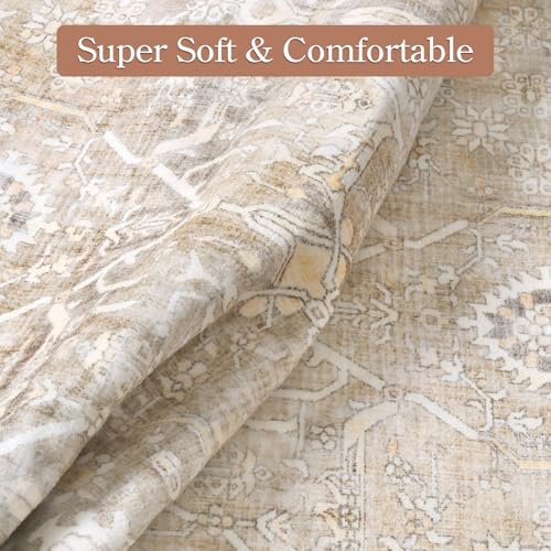 Tapete decorativo 8x10 beige estilo boho lavable miniatura 5