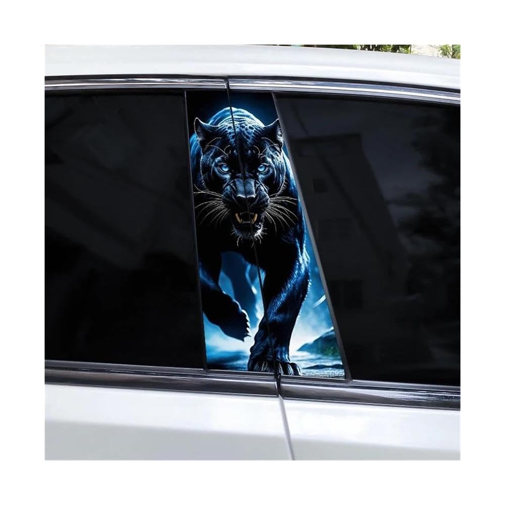 Decorative Items 2pcs Animal Lion Car B-Pillar Decals Waterproof Decorative Stickers(L)