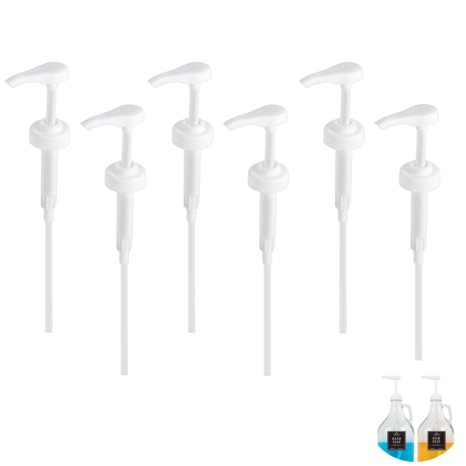 6 paquetes de dispensador de bomba de galón, dispensador a prueba de fugas para jabón de manos, detergente de lavandería, desinfectante, champú, capacidad de 128 onzas, dispensador de bomba de