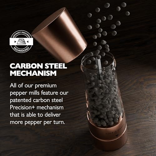 Image of Cole & Mason Derwent Salt & Pepper Mill Gift Set - Refillable Spice Grinder Set 7.5 inch Salt and Pepper Grinder - Wood