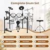 COSTWAY Electric Drum Kit, Foldable Electronic Drum Set with 225 Sounds, 30 Demos, 21CM Mesh Drum Pads, 24CM Cymbals, Metronome, USB MIDI, Kick Drum, 2 Drumsticks, 5-Level Adjustable Stool & Headphone #3