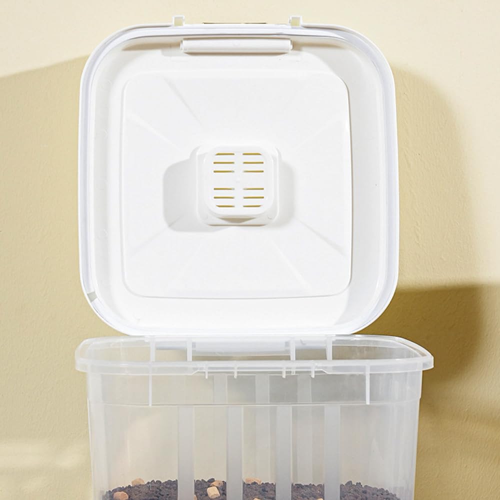 SMELL & SMILE Contenedor de Comida para Perro Contenedor pienso Perros con Ruedas Contenedor para Pienso Contenedor de Alimentos para Mascotas Caja de Alimentos (31 * 33 * 34CM)