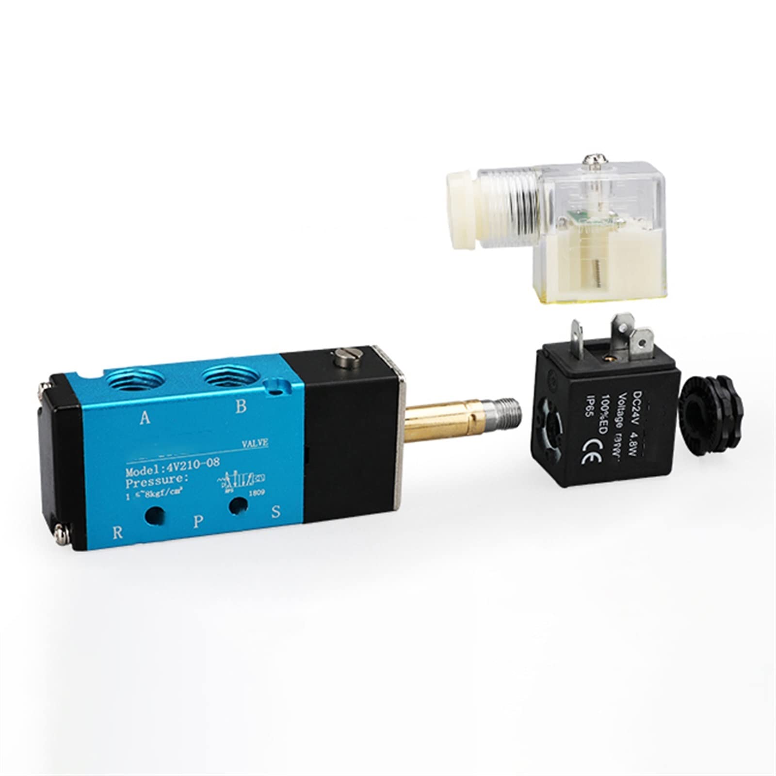 Elektrozawór elektromagnetyczny 5-drożny 2 pozycje 4V210-08 1/4quot; Rozmiar portu DC12V 24 V. Zawór regulacji powietrza, części pneumatyczne AC110V 220 V, 1 szt. (With-12 mm-dopasowanie