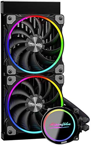 AlpenföhnGlacier Water AiO 240 High Speed RGB Watercooling 240mm PWM Water Cooling PC has a maximum of 2200 RPM Watercooling CPU with High Performance Watercooling Kit