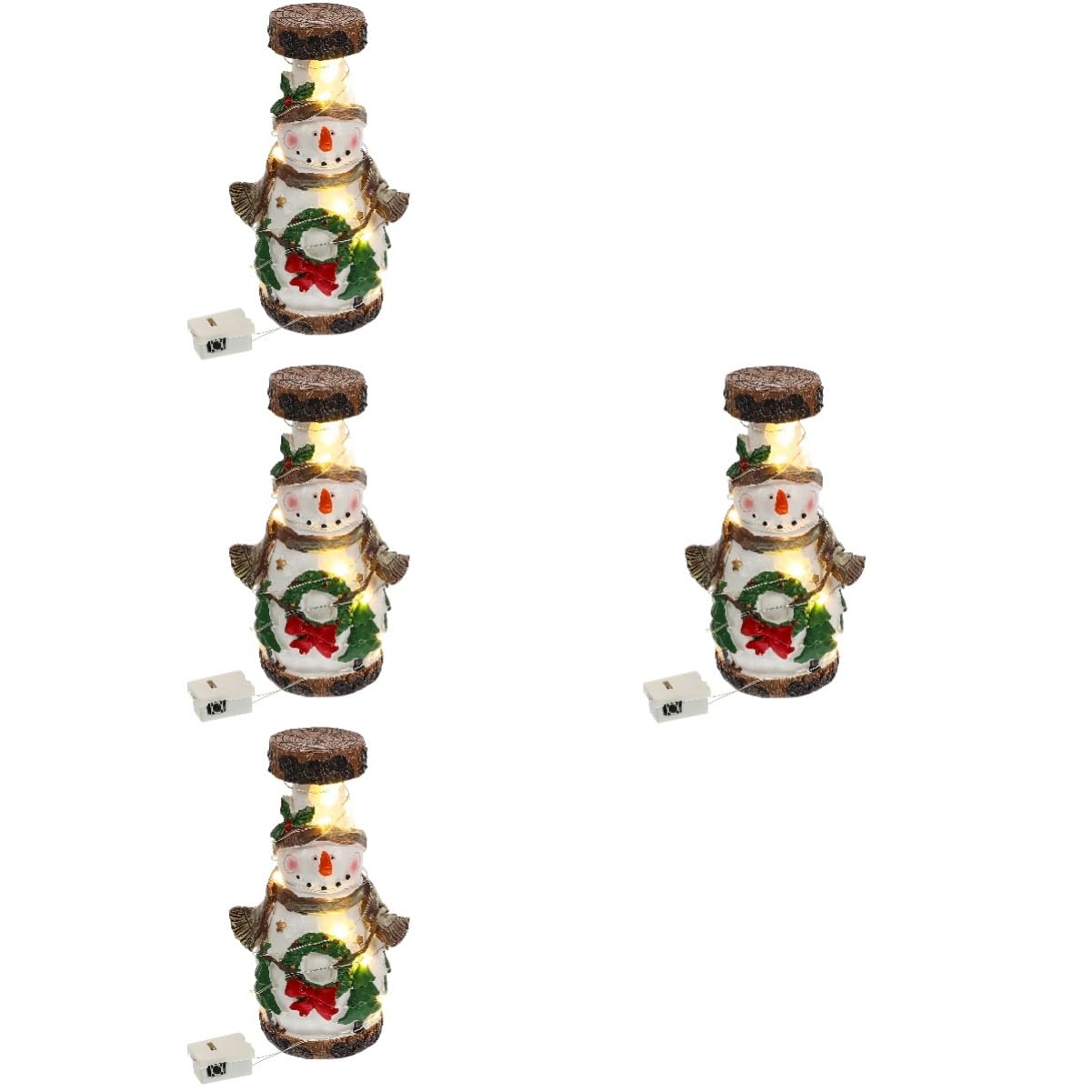 Portavelas de muñeco de nieve navideño PRETYZOOM pack de 4 candelabros cónicos para mesa