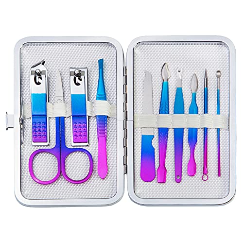 10 in 1 Nail Kit, Personal Care Manicure Set, Nail Clipper Set for Travel or Home, Fashionable Design Durable, Stainless Steel Toenail Care Tools, Facial Care and Foot Care Nail Care Kit, Nail Kit Set