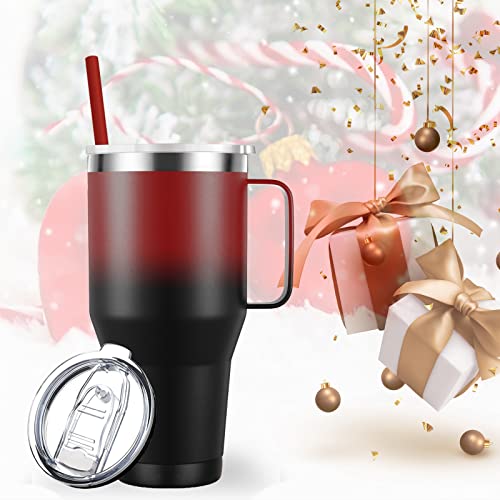 Coffee Tumbler With Handle.40Oz Insulated Travel Mug With Lid And Straw.stainless Steel Double Wall Vacuum Leak Proof Coffee Cup Tumbler.keeps Drinks Cold Or Hot. #TOP4