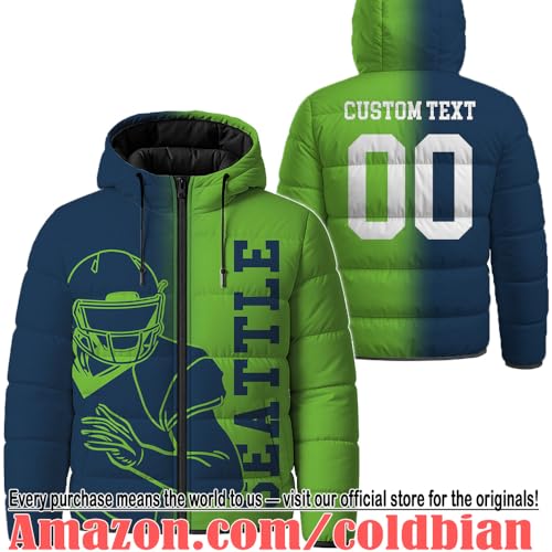 Mens Football American Personalized Puffer Coat Down Jacket Custom Name Number City Pride for Players Fans Gift S-5XL2