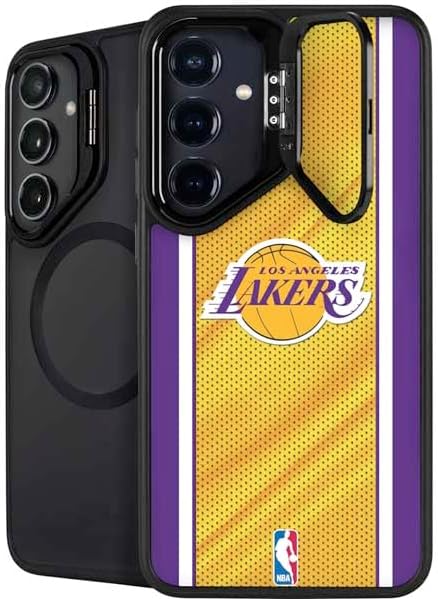 Skinit Kickstand Phone Case Compatible with Galaxy S25 - Officially Licensed NBA Los Angeles Lakers Purple Primary Logo Design