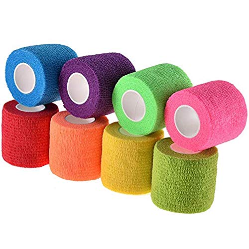 B&S Feel Self-Adhesive Elastic Wrap Bandage Tape(2 Inches X 5 Yards, Pack Of 12) (Assorted Color) #TOP1