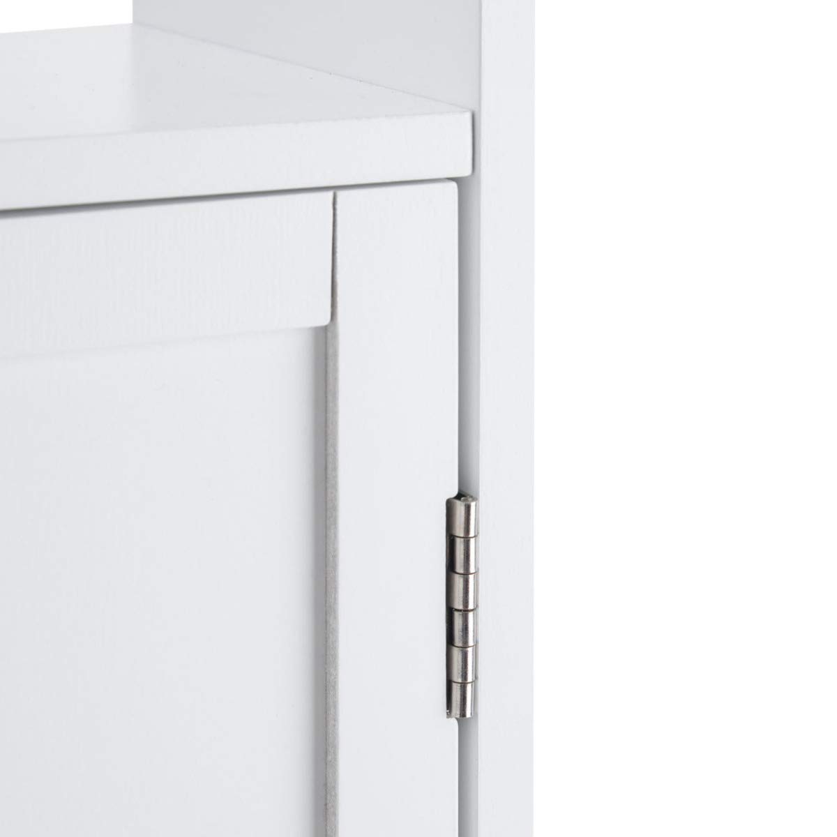 CHRISTOW Free Standing Toilet Roll Holder White Wooden Toilet