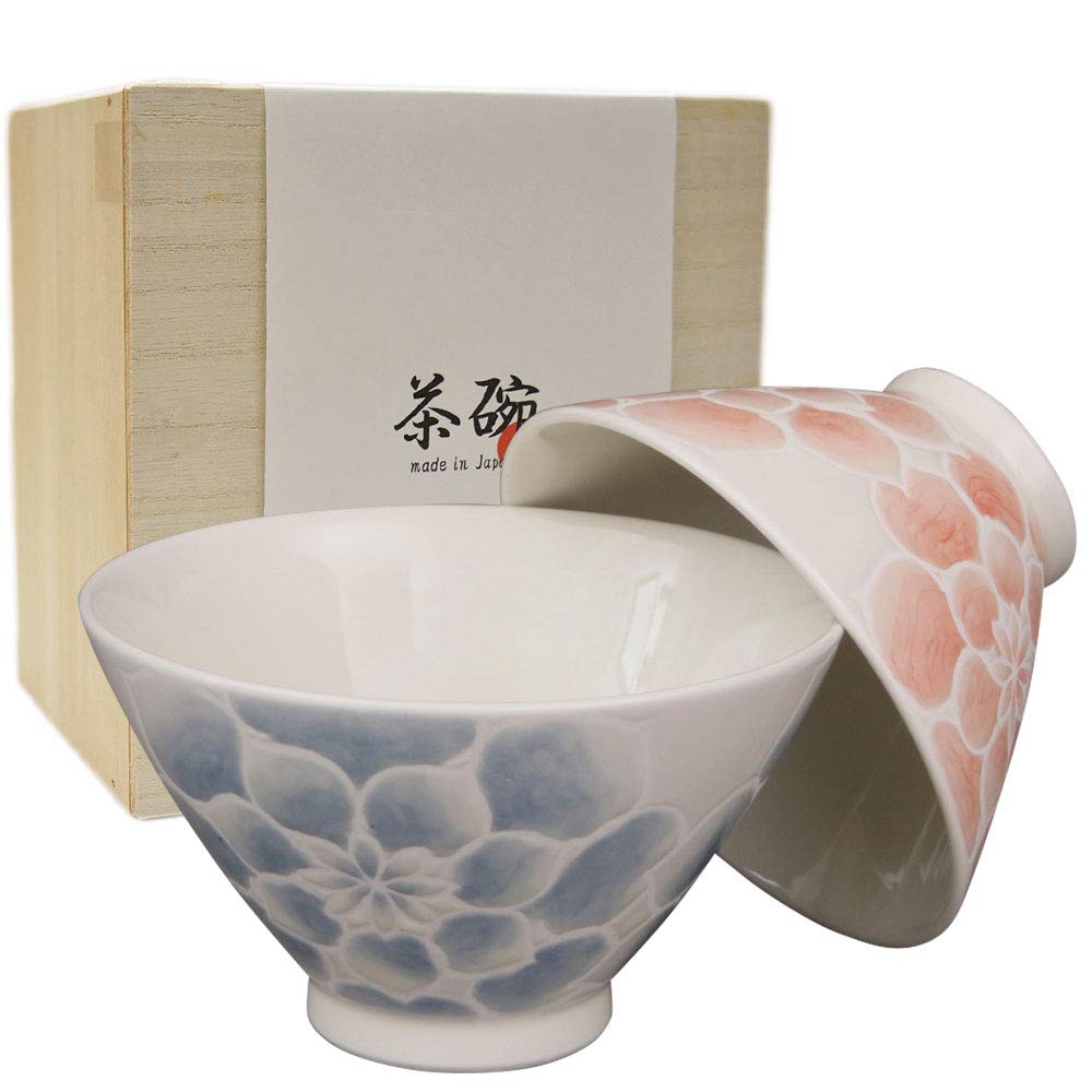 Amazon｜夫婦茶碗 ギフト 波佐見焼 ペア セット 勲山窯 濃牡丹 | お