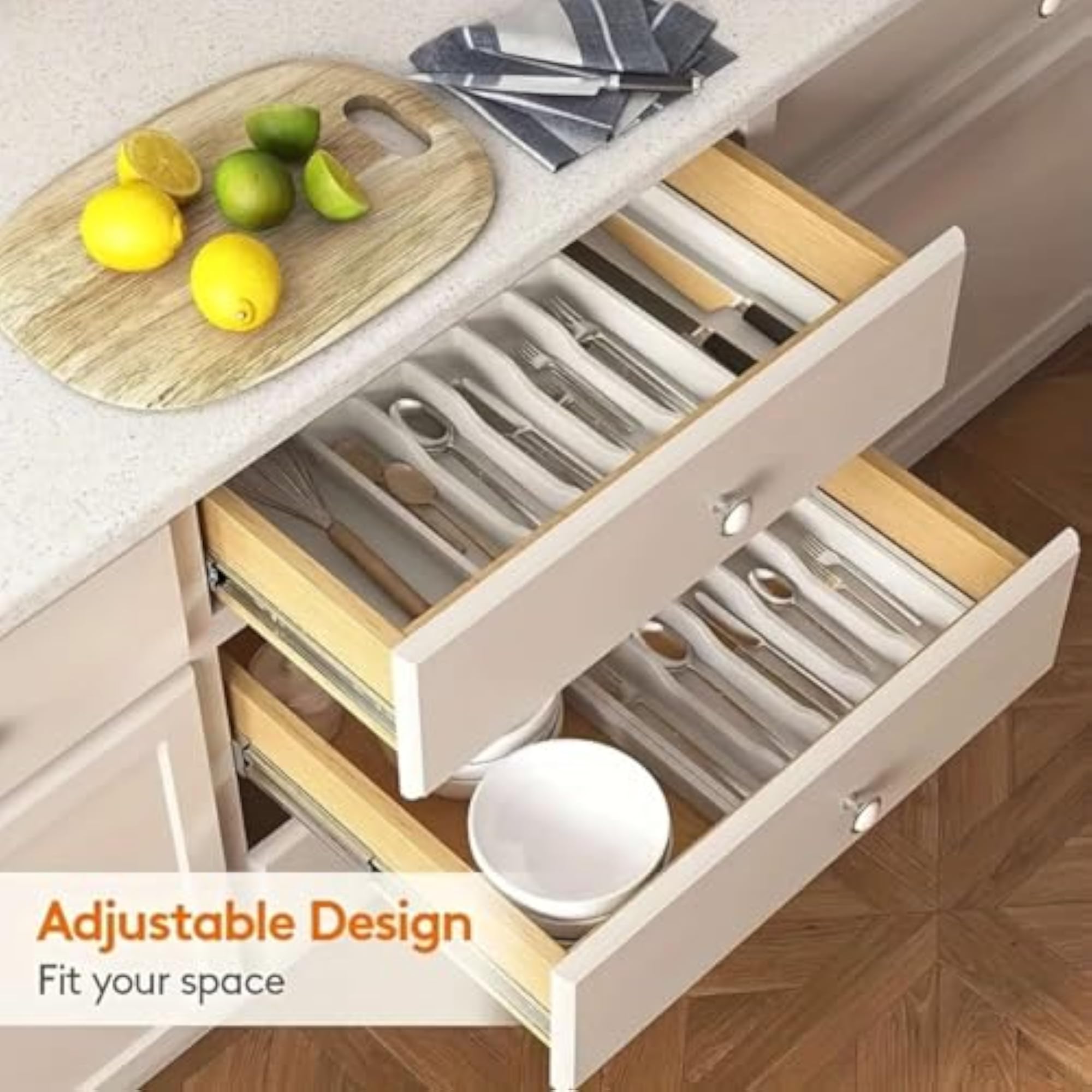 Expandable Kitchen Drawer Organizer: Adjustable Cutlery Tray