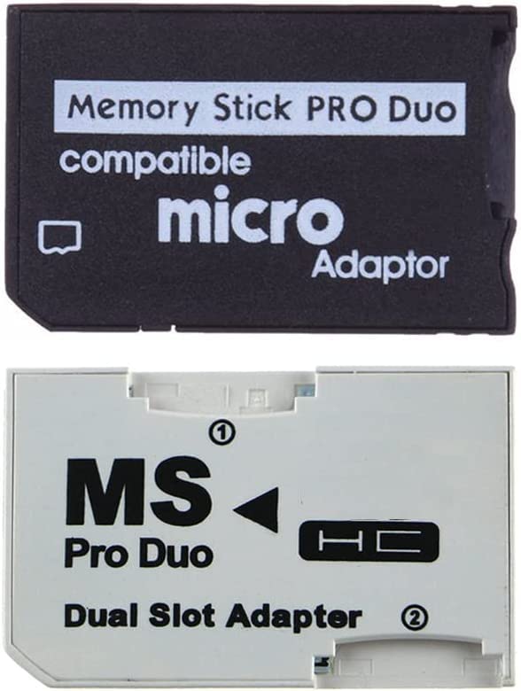 Limentea Micro SD HC to Memory Stick MS Pro Duo Card Dual 2 Slot Adapter for PSP 1000 2000 3000 (Black)