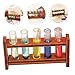 SUPVOX Miniature Colored Test Tubes with Wooden Rack Equipment for Doll House Decor Photo Props DIY Tiny House Accessories for Miniature Landscaping and Home Scenes
