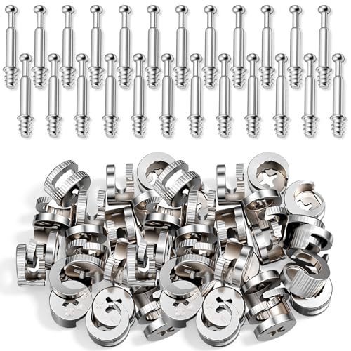 Bruislard 25 Sets Fasteners Cam Bolts for Furniture Furniture Cam Lock