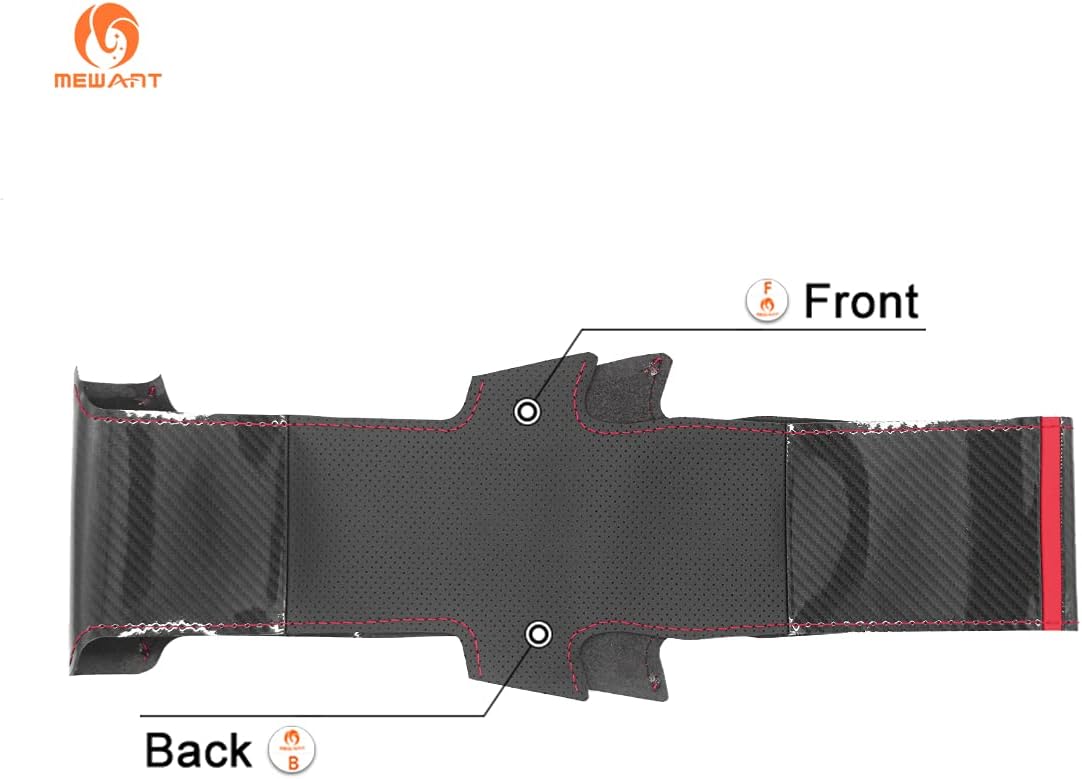 MEWANT Glossy Carbon Fiber and Microfiber Leather Steering Wheel Cover for Mitsubishi Lancer Evolution EVO IX 9 2005-2006 / VIII 8 2003-2004