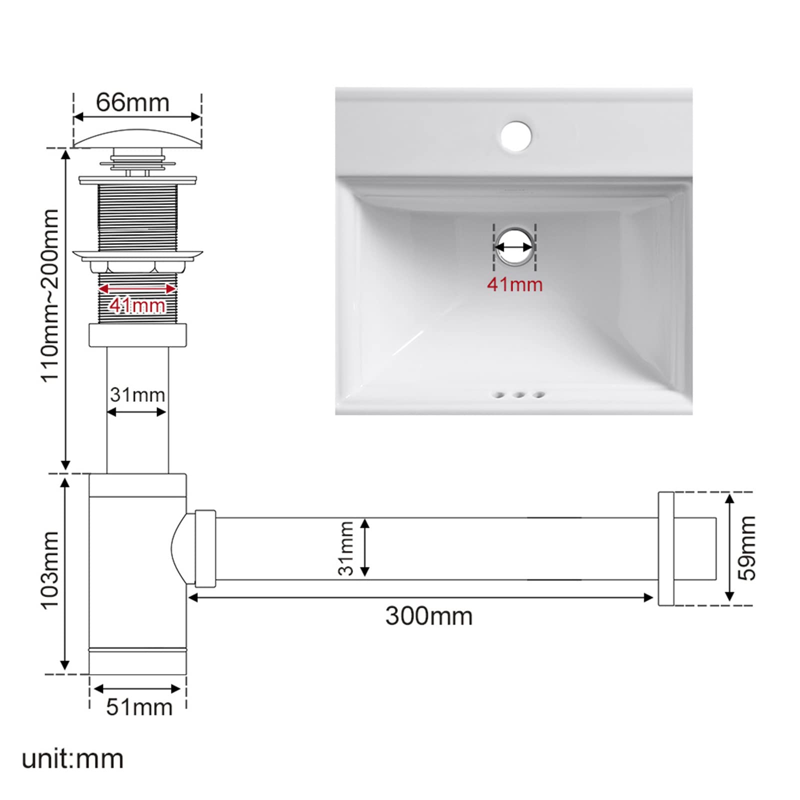 Sifone e valvola pop up per lavandino, rubinetto di scarico senza troppopieno, tappo di scarico, sifone per lavandino, piletta scarico lavabo, cromato