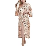 kimonos damen lang Damen-Kimono-Bademantel in Einheitsgröße, Länge: 135 cm, passt bis zu 140 cm an Brust und Hüfte, bequem fließend, hübsch und schmeichelhaft, Einheitsgröße
