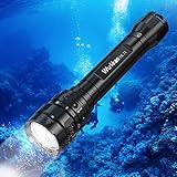 Wurkkos DL31 Tauchlampe, 3800 Lumen Tauchen Taschenlampe Wiederaufladbar, 3* Cree XPL2- LED Unterwasser Taschenlampe mit 2 * 3000 mAh 18650 Akkus und Ladegerät, IPX8 Wasserdicht