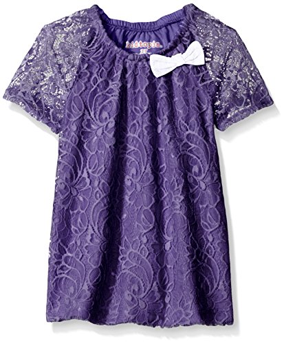 Kidtopia Girls' Raglan Sleeve Aline Top with Tack On Bow