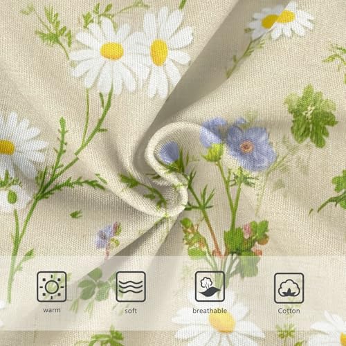 Vintage White Daisies Wildflowers Cute Panties Girl Girls Underwear Toddler Cotton Durable Kids Briefs Undies 2t3