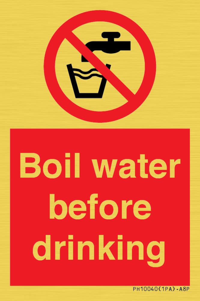 Boil water before drinking Sign - 50x75mm - A8P