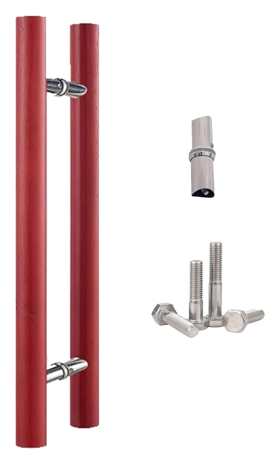 CWCQGH Push Pull Door Handle, Sliding Barn Door Handle, Pull Push Bar Handle with Fittings, Barn Door Hardware for Interior Exterior Door, H Shape Double Sided,A-Length 80cm(31.5inch)