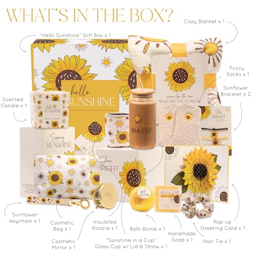 the love crate co gift baskets for women unique birthday gifts best friend birthday gift get well soon sending sunshine sunflower gifts for women thinking of you care package
