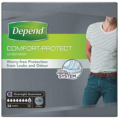 Depend Ropa interior absorbente Absorción Super Talla L/XL Hombre - 54 unidades