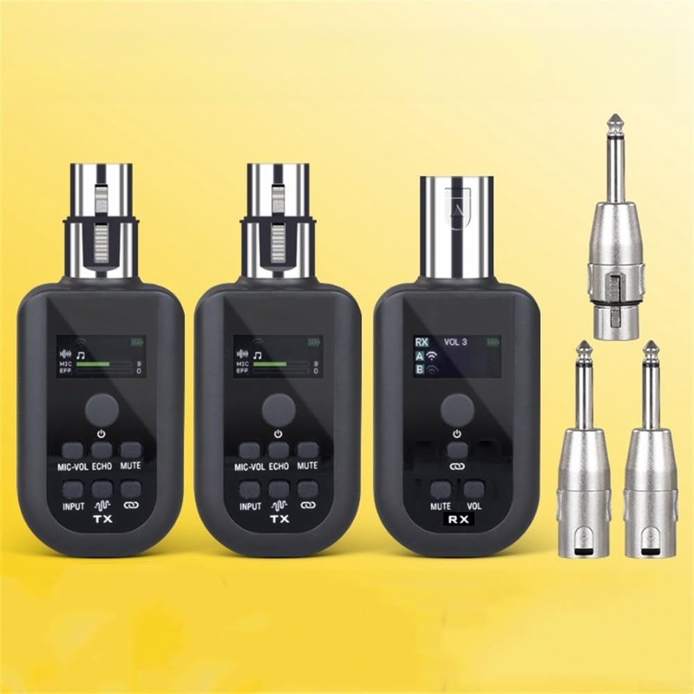 Micrófono Inalámbrico XLR 50m Bajo Retraso Micrófono Inalámbrico(One drag two)