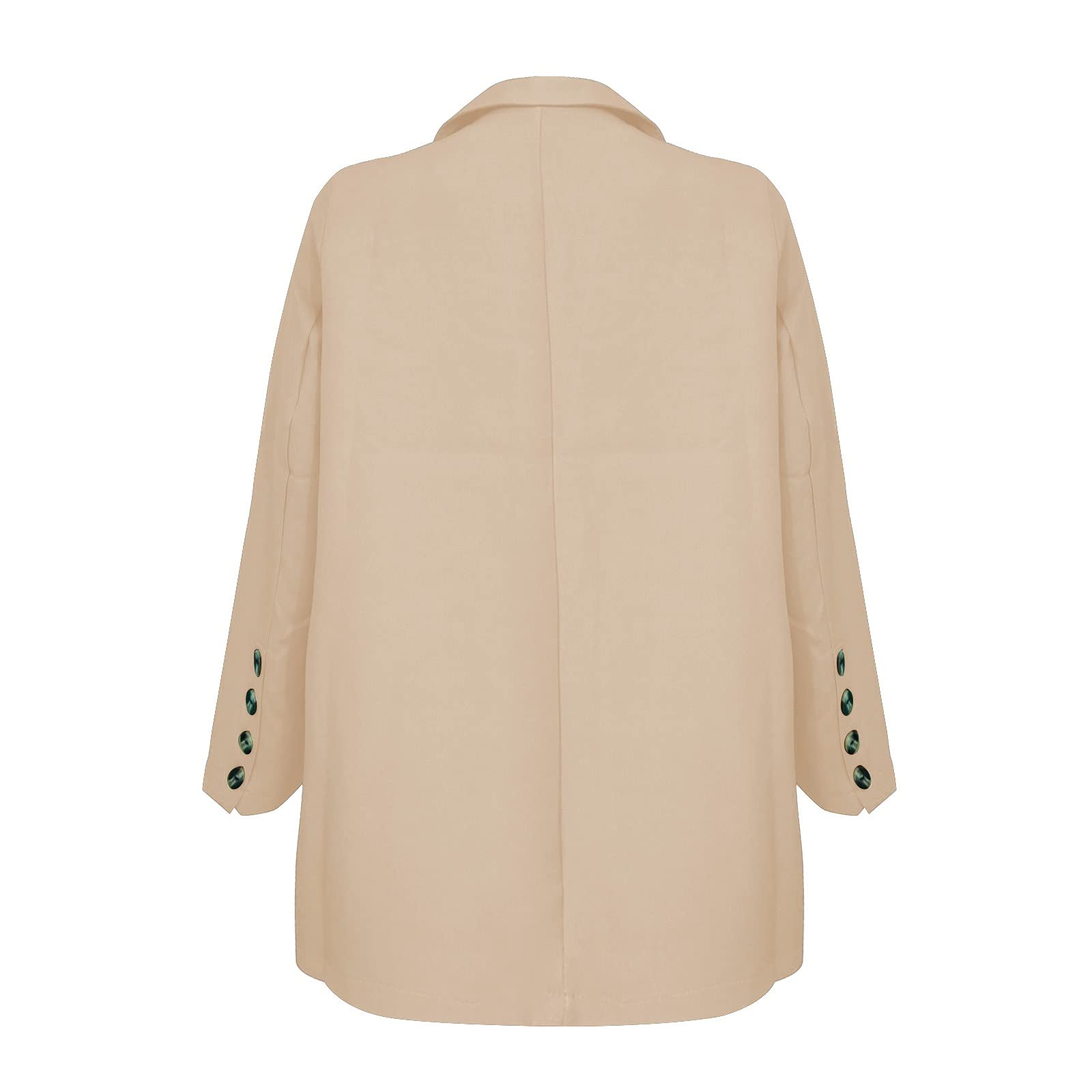 Generisch 2026 Damen Plus Size Elegant Sportlich Taillierte Jacke Anzugjacke Business Oversize Elegant Frühling Dünn Übergangsjacke Jacke Kurzblazer (Beige, XXXL)