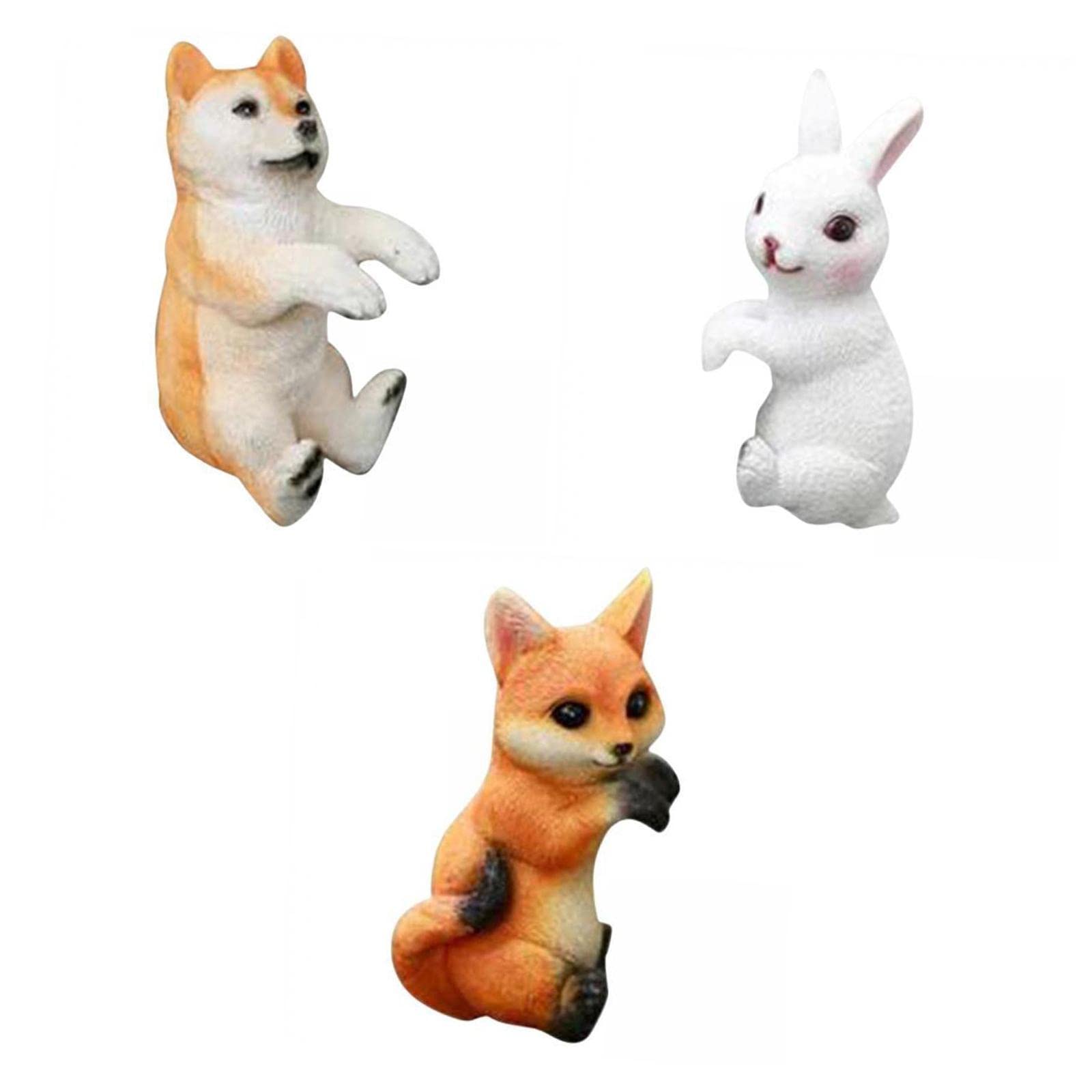3 estatuas de animales pequeños, modelo de resina, decoración de escritorio