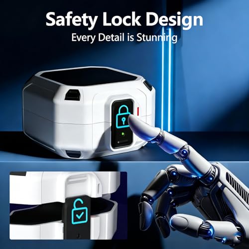 Secure Lock Case Compatible with Samsung Galaxy Buds 4 /Buds 4 Pro with Keychain & Lanyard and Cleaning kit, Soft TPU and Hard PC, Military Grade Drop Shockproof Full Protection Cover for Women Men by Generic - Image 4